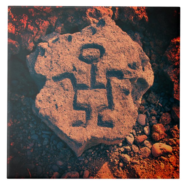 Southwest Petroglyph Prehistorisches Kunstmuseum K Fliese (Vorderseite)