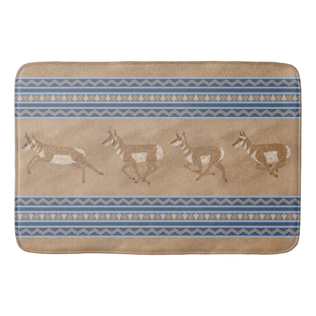 Southwest Pronghorn Antelope Herd Art Badematte (Vorderseite)
