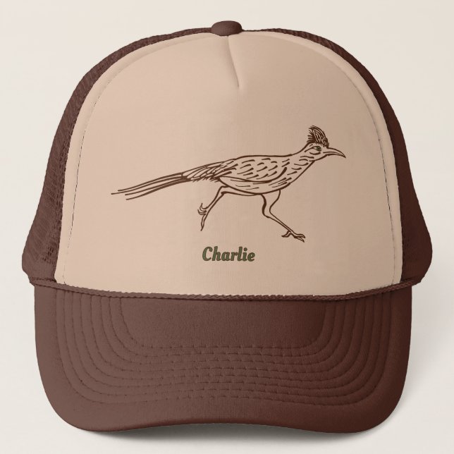 Southwest Roadrunner Bird Drawing Personalized  Truckerkappe (Vorderseite)