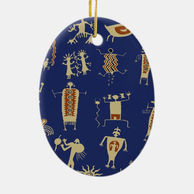 Southwest Rock Art Shaman Keramik Ornament (Hinten)