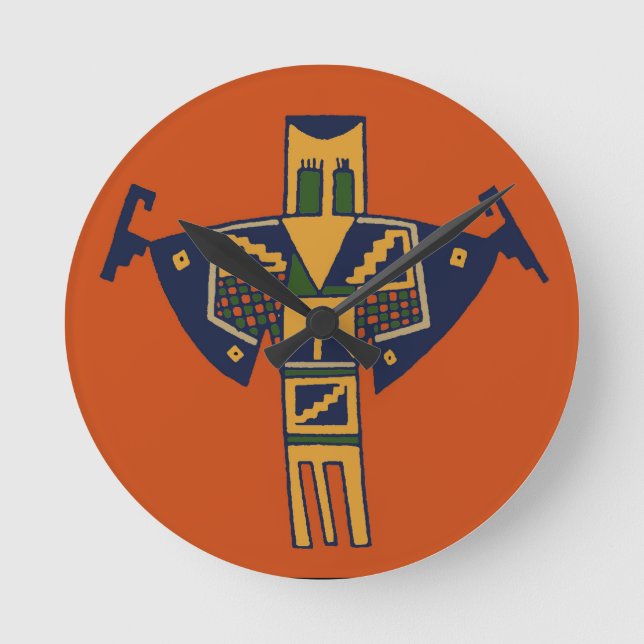 Southwest Shaman Spirit Runde Wanduhr (Vorderseite)