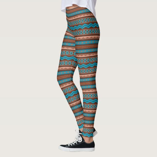 Southwest Style Geometric Cameron Gorge Design Leggings (Links)