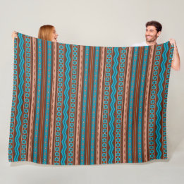 Southwest Style Geometric Cameron Gorge Design Lg Fleecedecke