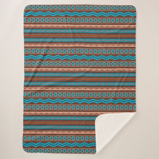 Southwest Style Geometric Cameron Gorge Design Lg Sherpadecke (Vorderseite)