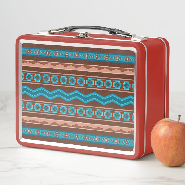Southwest Style Geometric Cameron Gorge Design Metall Brotdose (Beispiel)