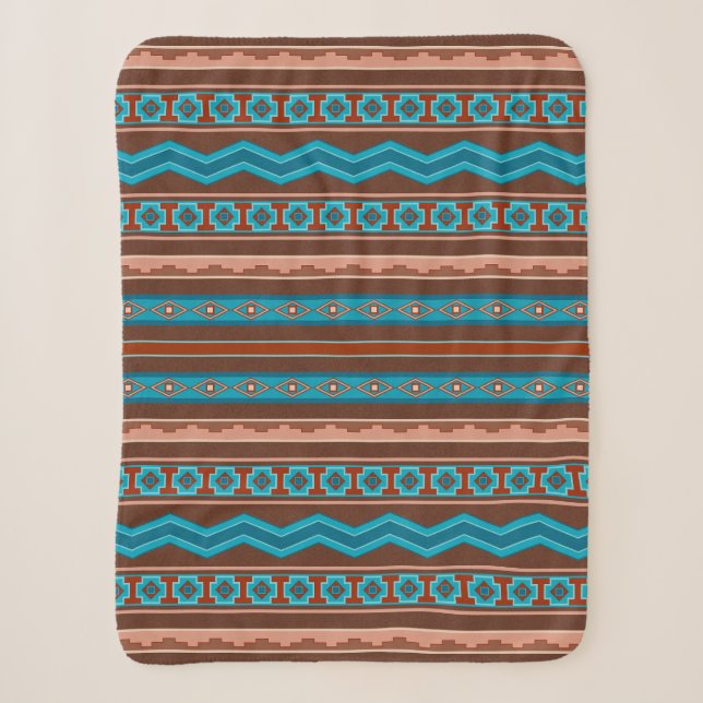 Southwest Style Geometric Cameron Gorge Design Sm Sherpadecke (Vorderseite)