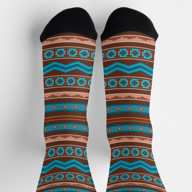 Southwest Style Geometric Cameron Gorge Design Socken (Oben)