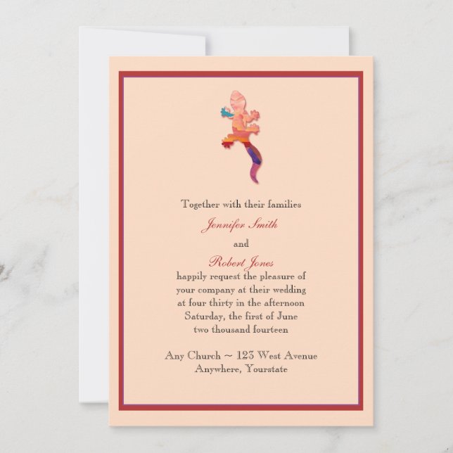 Southwest Sunset Lizard Wedding Invitation Einladung (Vorderseite)