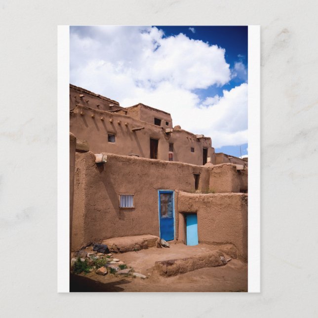 Southwest Taos Adobe Pueblo House New Mexico Postkarte (Vorderseite)
