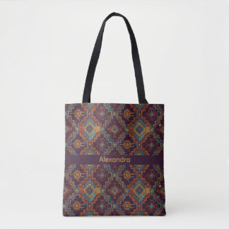 Southwest Tribal Gold Turquoise Dark Purple Tasche