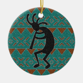 Southwest Turquoise Kokopelli Stammesdesign Keramikornament