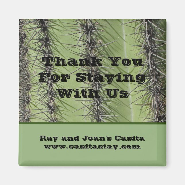 Southwest Vacation House Guest Cactus Vielen Dank Magnet (Vorne)