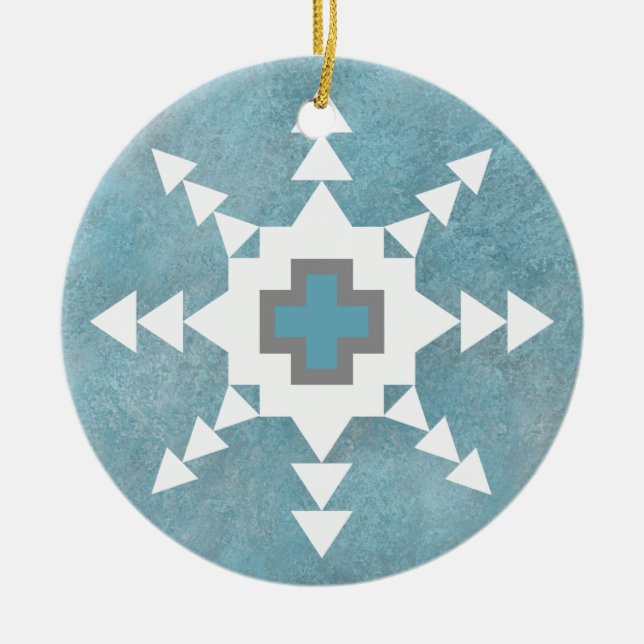 Southwest Winter Snowflake Keramik Ornament (Vorne)