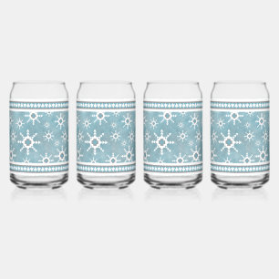 Southwest Winter Snowflakes Motif Bleu et blanc