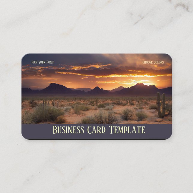 Southwest Wüste Western Sunset Business Card Visitenkarte (Vorderseite)