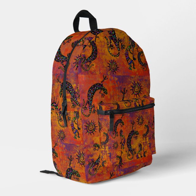 SOUTHWESTERKUNST BEDRUCKTER RUCKSACK (Rückseitige Ecke links)