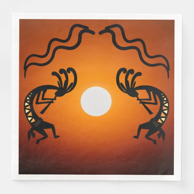 Southwestern Amerikanische Ureinwohner Kokopelli Serviette (Vorderseite)