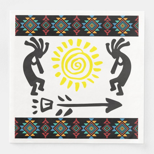 Southwestern Amerikanische Ureinwohner Kokopelli Serviette (Vorderseite)