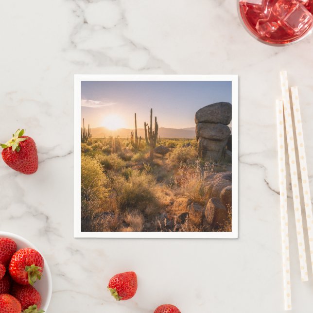 Southwestern Arizona Cactus Sunset Serviette (Beispiel)