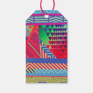 southwestern borders and triangles collage geschenkanhänger