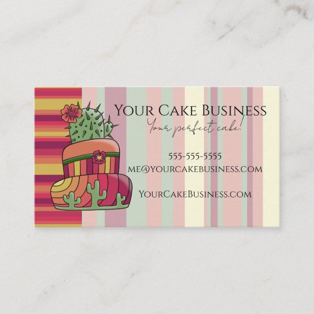 Southwestern Cactus Business Card Visitenkarte (Vorderseite)