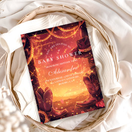 Southwestern Cowboy Boots Baby Shower Einladung