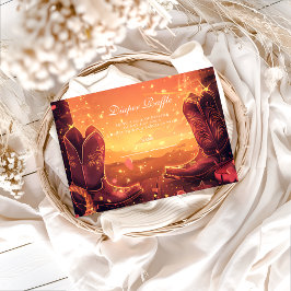 Southwestern Cowboy Boots Diapper Raffle Begleitkarte