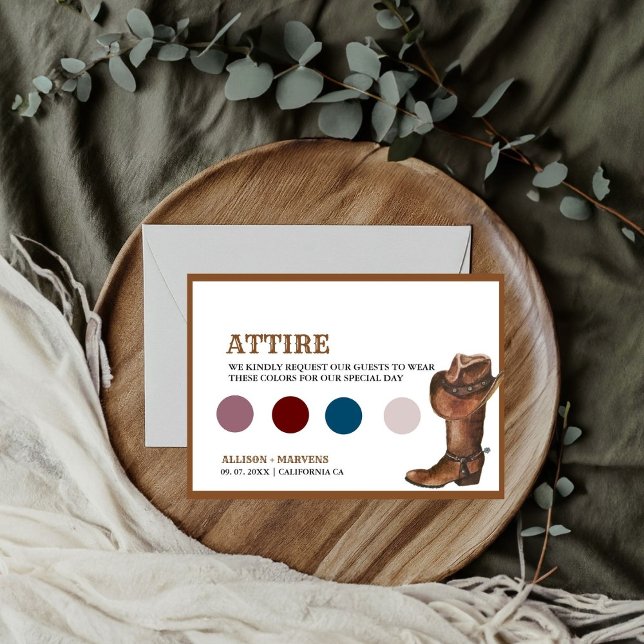 Southwestern Cowboy Thema Hochzeit Details Karte (Von Creator hochgeladen)