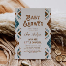 Southwestern Cowgirl Babydusche Einladung