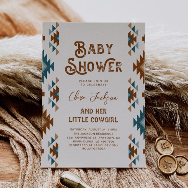 Southwestern Cowgirl Babydusche Einladung (Von Creator hochgeladen)
