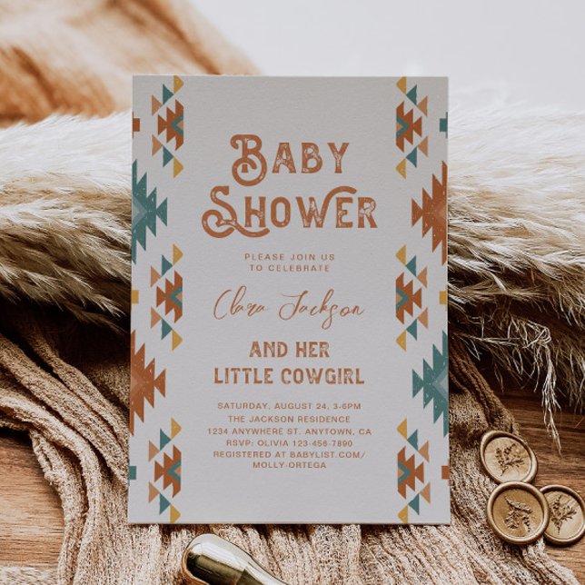 Southwestern Cowgirl Babydusche Einladung (Von Creator hochgeladen)