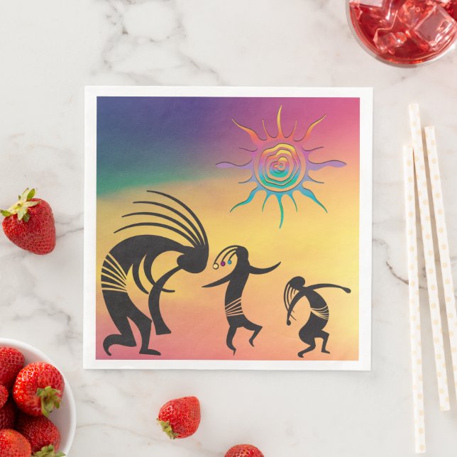 Southwestern Dance Party Kokopelli Napkins Serviette (Beispiel)