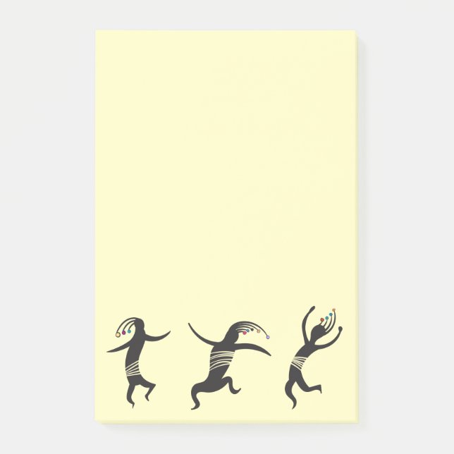 Southwestern Dancing Kokopelli Post-it Klebezettel (Vorderseite)
