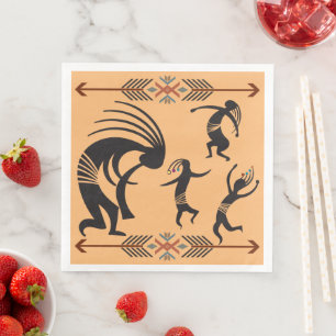 Southwestern Dancing Party Kokopelli Napkins Serviette