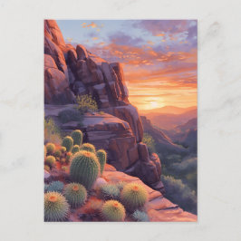 Southwestern Desert Canyon Sunset Postcard Postkarte