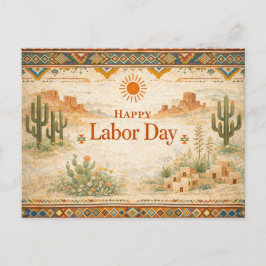Southwestern Desert Happy Labor Day Feiertagspostkarte