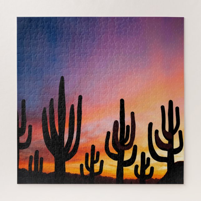 Southwestern Desert Landscape Cactus Sunrise Image (Vertikal)