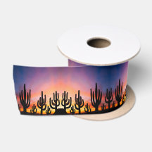 Southwestern Desert Landscape Cactus Sunrise Image