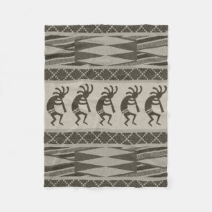 Southwestern Design Kokopelli Tribal Aztec Muster Fleecedecke