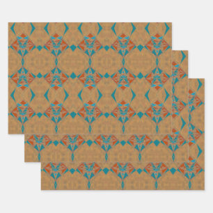 Southwestern Desk Indian Star Design Art Geschenkpapier Set