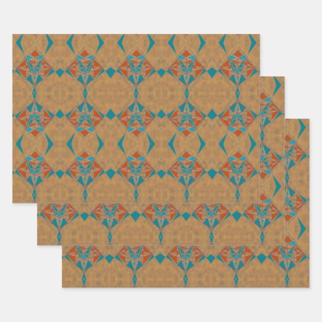 Southwestern Desk Indian Star Design Art Geschenkpapier Set (Set)