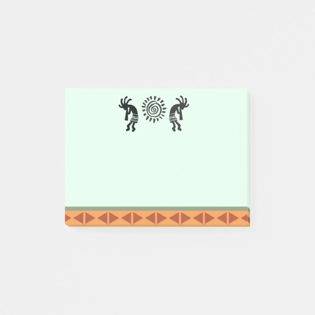 Southwestern Feather Kokopelli Notes Post-it Klebezettel (Vorderseite)