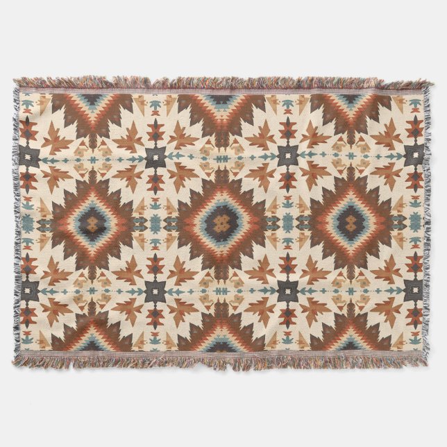 Southwestern Geometric Diamond Pattern Decke (Vorderseite)