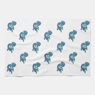 Southwestern Kokopelli Blue Green Pattern Geschirrtuch