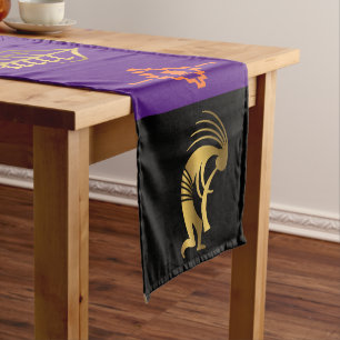 Southwestern Lila Black Kokopelli Tischtuch Kurzer Tischläufer