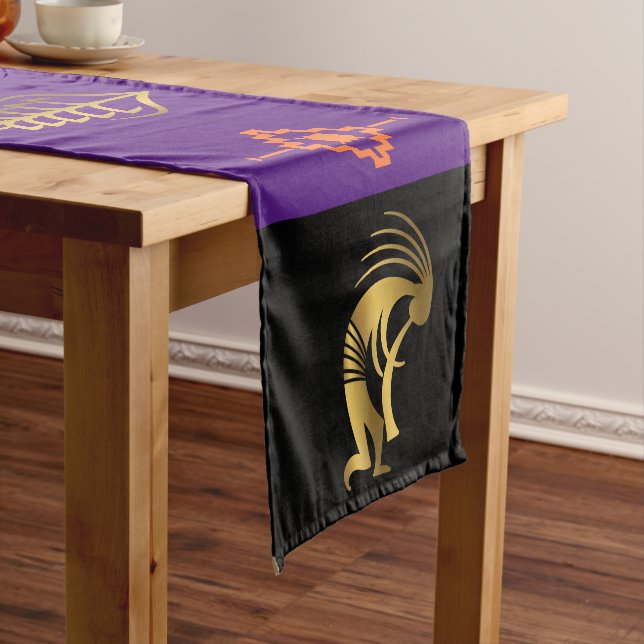 Southwestern Lila Black Kokopelli Tischtuch Kurzer Tischläufer (Beispiel)