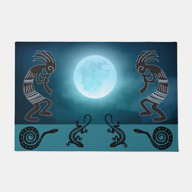 Southwestern Moon Sun Kokopelli Doormat Fußmatte (Vorderseite)