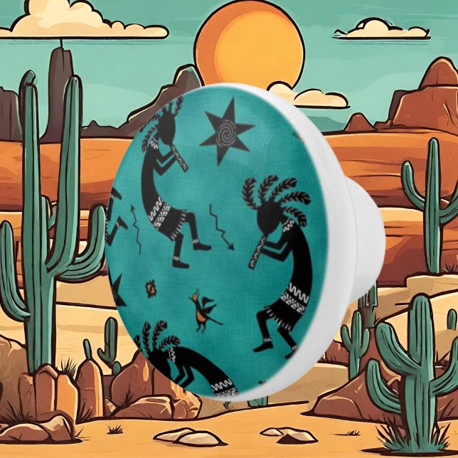 Southwestern motif fun Bouton en céramique (Créateur téléchargé)