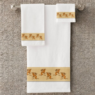 Southwestern Opposition tanzende Kokopelli Musiker Badhandtuch Set