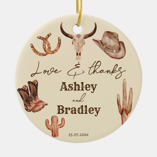 Southwestern Ranch Gastgeschenk Hochzeit Geschenke Keramik Ornament (Vorne)